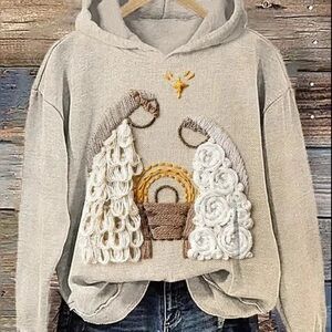 🎄NWOT BRAND new 2D Nativity Scene Hoodie 🎄NEVER WORN. Taken out only for pics